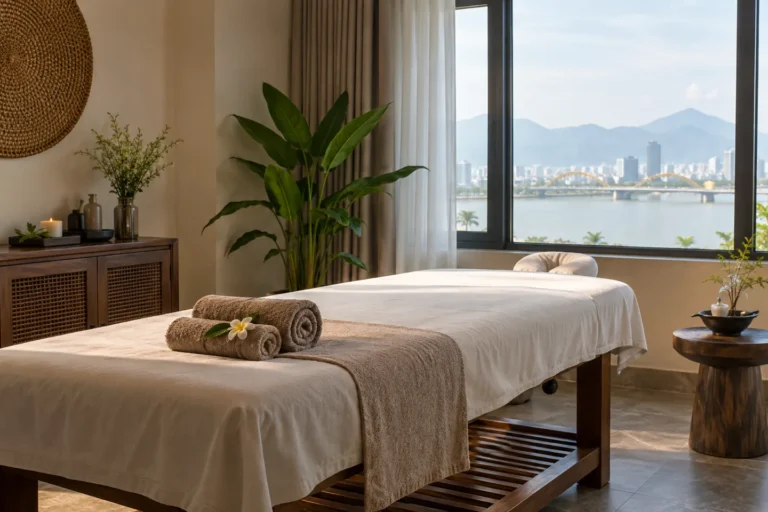 Professional treatment room for a massage session